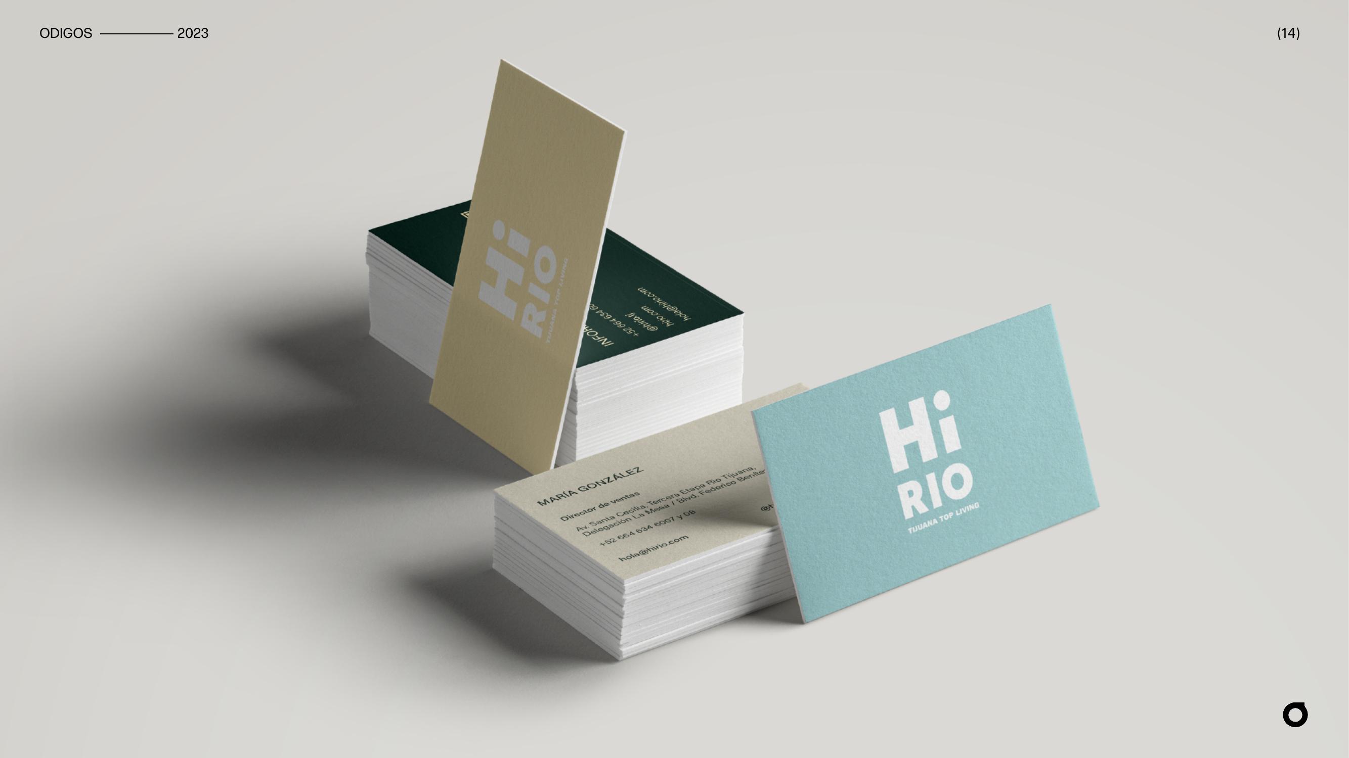 Hi Rio · tarjetas de presentación