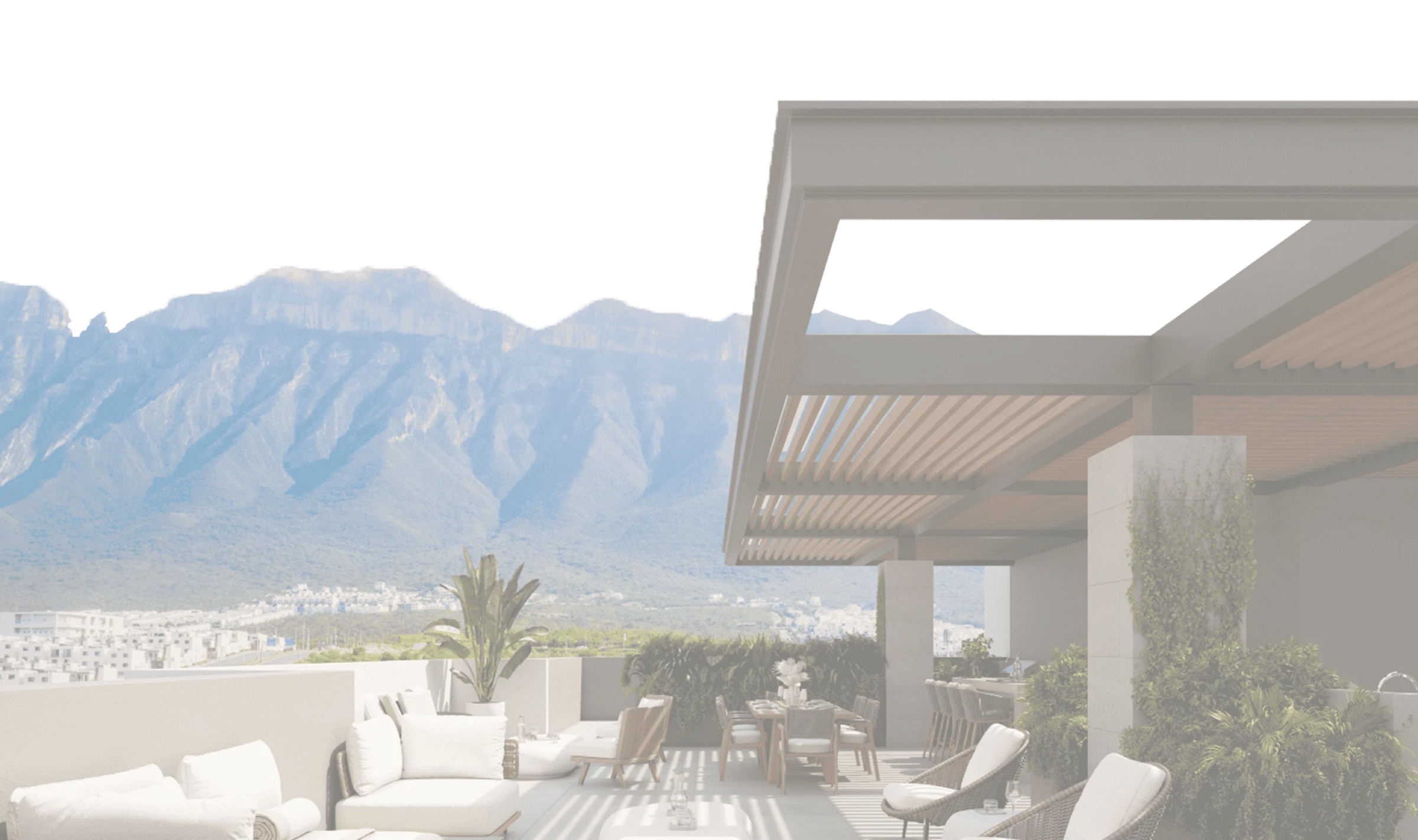 Kauma · terraza con vista a las montañas de Monterrey