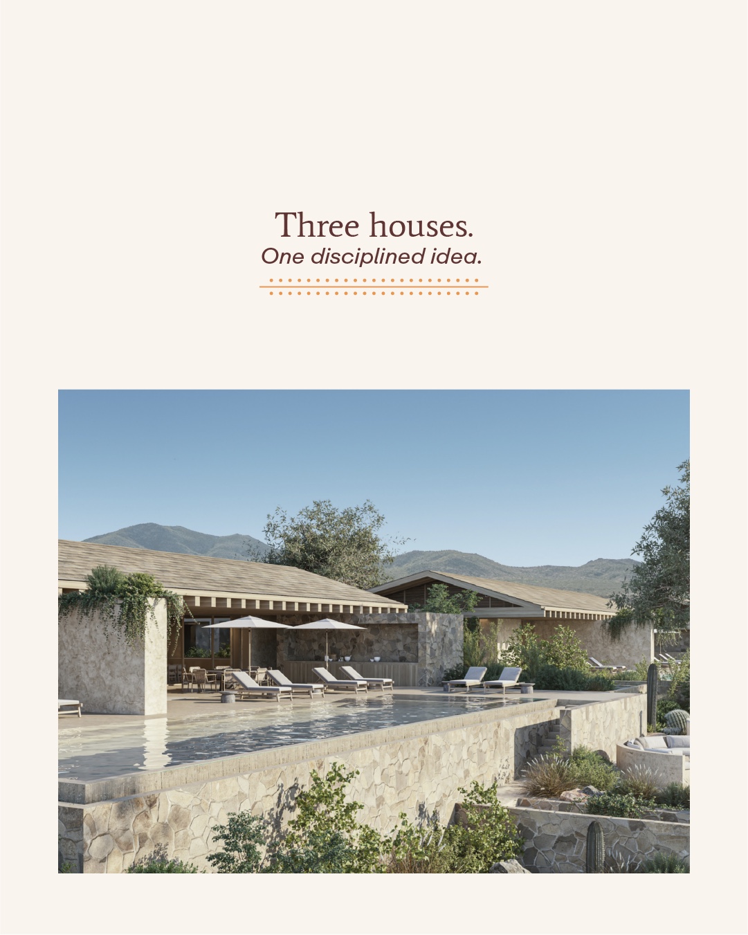 Palmilla Park · Three houses, one disciplined idea
