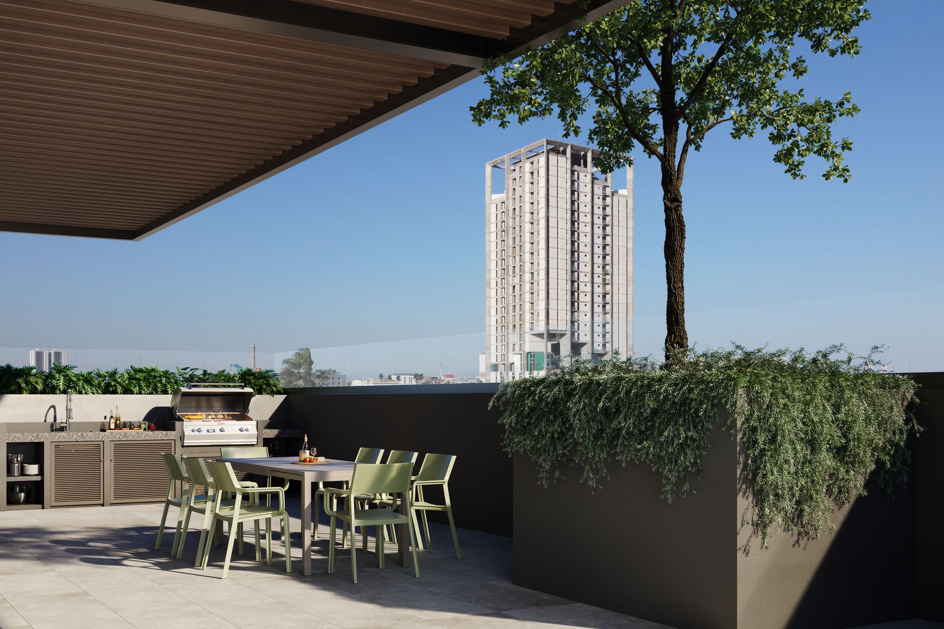 Grill station Somara · área social rooftop