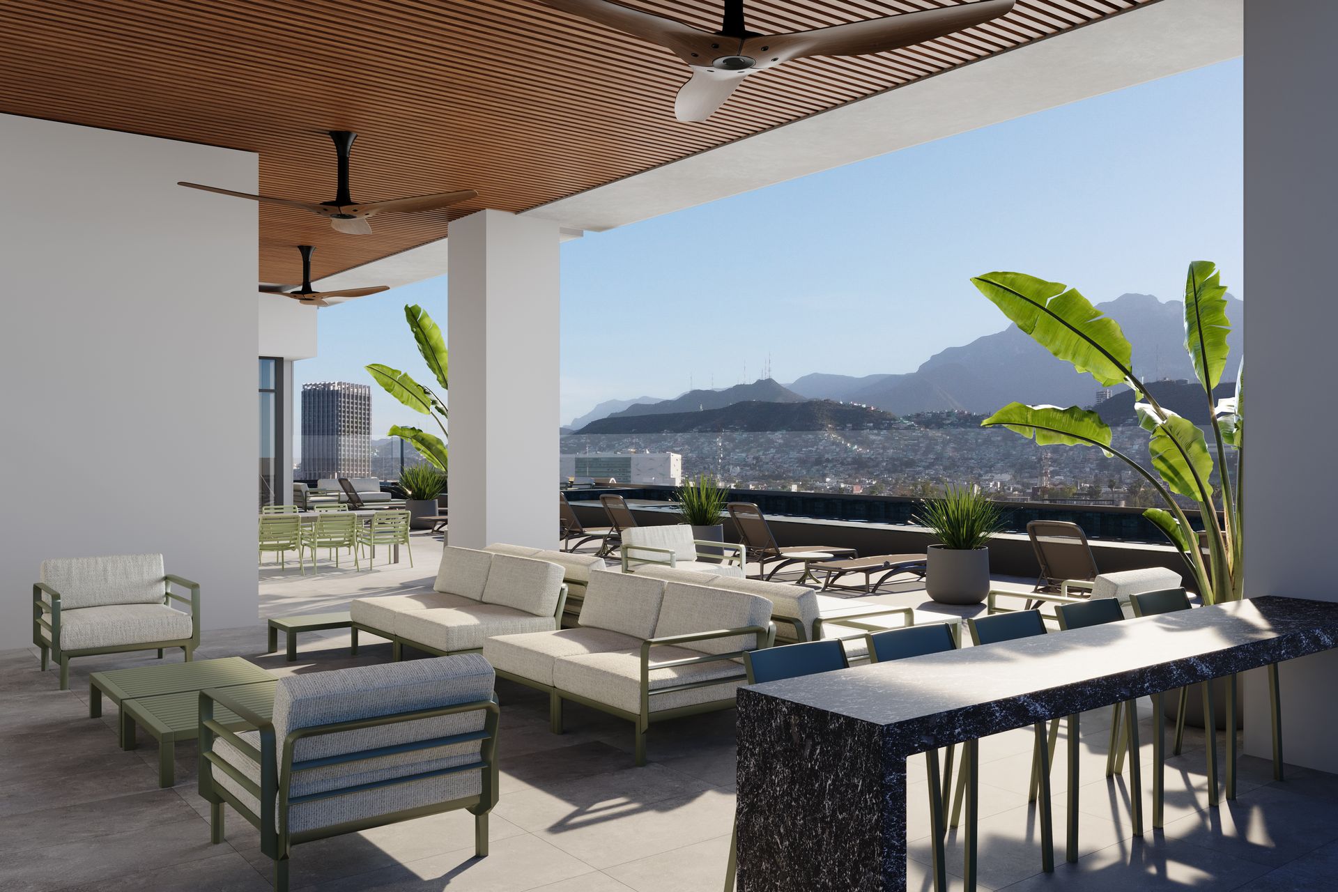 Rooftop Somara · terraza con vista a Monterrey